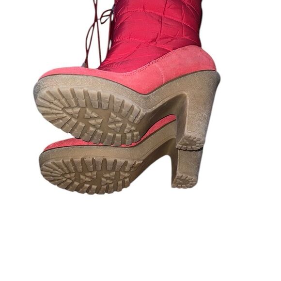 Real Comfort Vintage Red Puff and Suede Boots Size 8 M - Picture 5 of 7